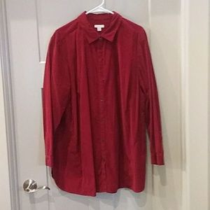 Burgandy corduroy button up shirt 2x